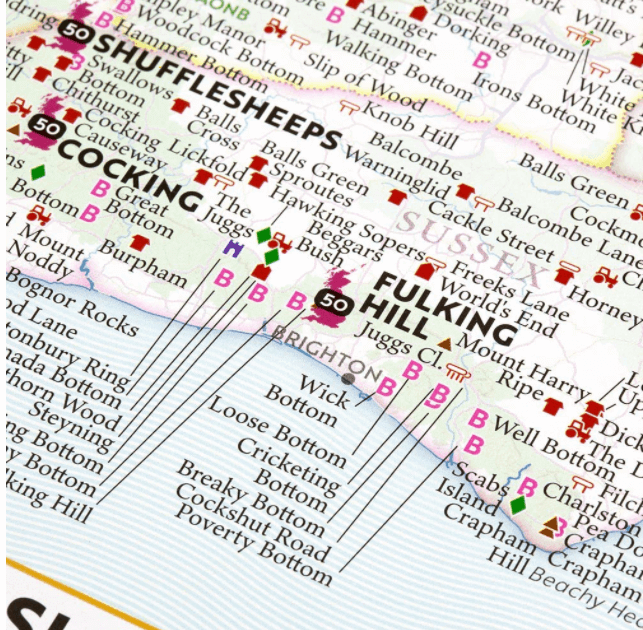 MARVELLOUS MAP OF GREAT BRITISH PLACE NAMES - Image 5