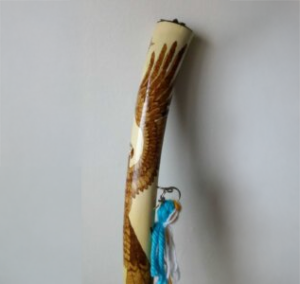 Natural Walking Stick/Pole/Staff Hand-carved from Scottish Oak