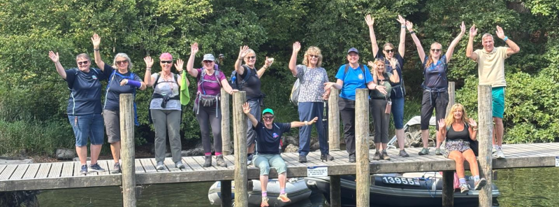 AG members on the Beatrix Potter Trail, waiting for the boat on Lake Windermere