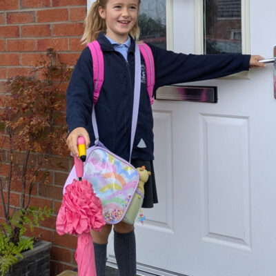 Lots of pink on the 1st day of year 3. (My youngest granddaughter).
