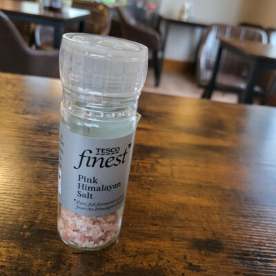 Pink salt at Lodge Farm cafe 😆