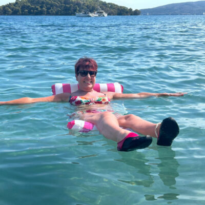Pink lilo inflatable 😁