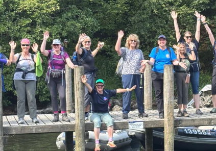 AG members on the Beatrix Potter Trail, waiting for the boat on Lake Windermere